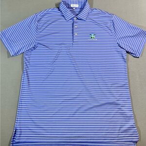 Peter Millar Navy and White Striped Polo